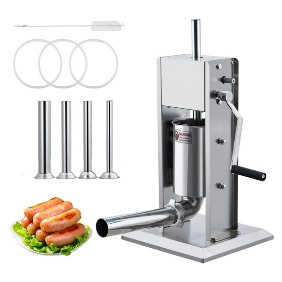 Luku Sausage Stuffer, Manual 7LB/3L Sausage Maker Machine, Meat Stuffer With Dual Speed, Stainless Steel Heavy Duty Sausage Filler With 4 Stuffing Tubes, for Commercial and Home Use