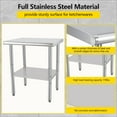 thumbnail image 1 of Luku Stainless Steel Prep Table, Commercial Kitchen Workstation with Adjustable Undershelf for Home & Restaurant, 1 of 7