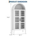 thumbnail image 1 of Luku Tall Arched Pantry Cabinet with 3-Color LED, Glass Doors & Adjustable Shelves – Elegant 70" Wood Display Storage for Kitchen, Dining, or Living Room, 1 of 7