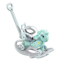 Luku Toddler Rocking Horse with Sound Button & 4 Wheels - Ideal Ride-On Toy for Boys and Girls