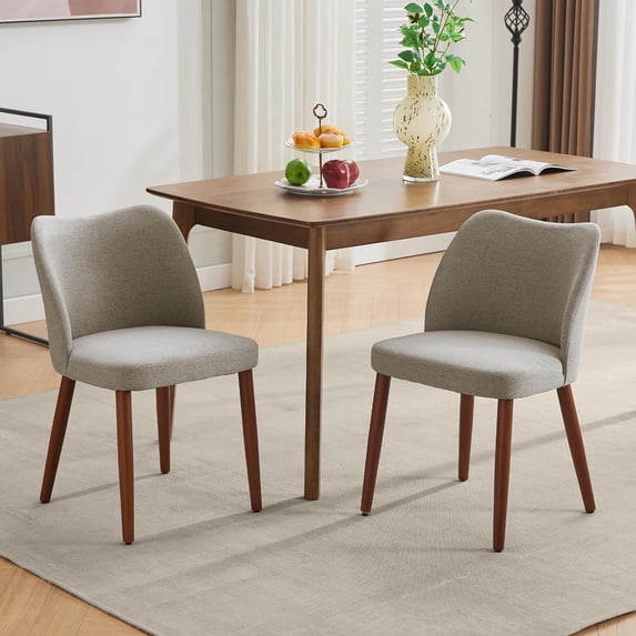 Luku Upholstered Dining Chairs Set of 2, Modern Dining Chair, Modern Kitchen Chairs with Back, Fabric Side Chair with Wood Legs for Dining Room Kitchen Restaurant
