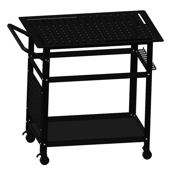 Luku Versatile Welding Workbench with Double Storage, Hooks, and Easy Mobility - Ideal for Professionals and Hobbyists