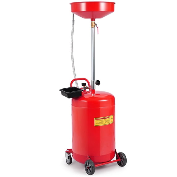 Luku Waste Oil Drain Tank, 20 Gallon Portable Oil Drain Container, Air Operated Drainage Fluid Fuel Transfer Drainage with Adjustable Funnel Height, Waste Oil Change Tank with 360° Wheels & Toolbox
