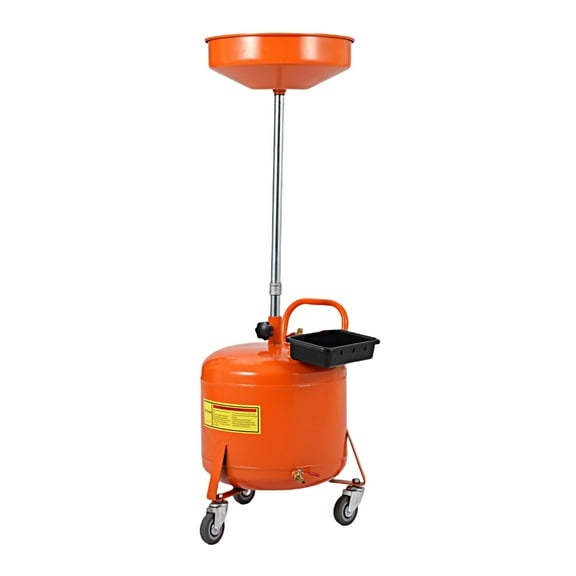 Luku Waste Oil Drain Tank, 8 Gallon Portable Oil Drain Container, Air Operated Drainage Fluid Fuel Transfer Drainage with Adjustable Funnel Height, Waste Oil Change Tank with 360° Wheels & Toolbox