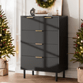 thumbnail image 1 of Luku Wave Fluted 5 Drawer Dresser, 38" Tall Chest of Drawers with Anti-Tip, Wide 4-Tier Wood Nightstand with Metal Legs for Bedroom, Entryway, Small Spaces, 1 of 7