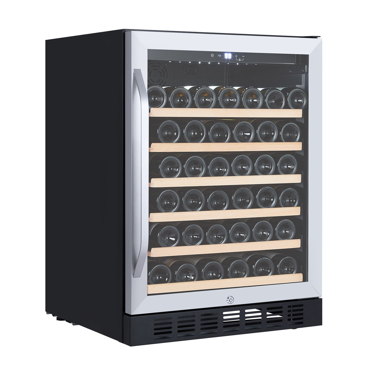 Luku Wine Cooler Refrigerator - 46 Bottle Capacity, Stable Temperature Control, Digital Control Panel, Stainless Steel & Tempered Glass, Safety Lock