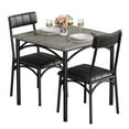 thumbnail image 1 of Luku Wood Kitchen Room Table Set with 2 Upholstered Chairs - Stylish Dining Set for Small Spaces, 1 of 7