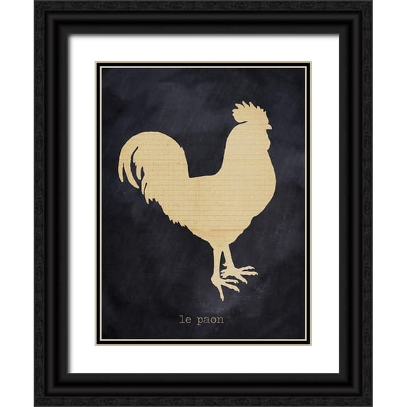 Lula Bijoux And Company 19x24 Black Ornate Wood Framed with Double Matting Museum Art Print Titled - Rooster