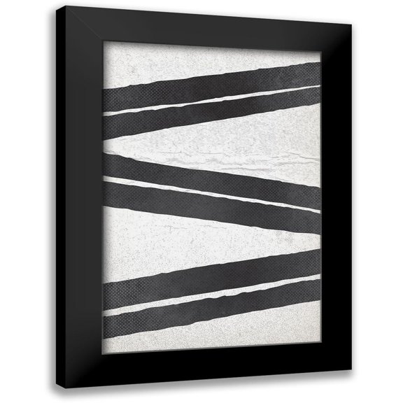 Lula Bijoux and Company 11x14 Black Modern Framed Museum Art Print Titled - BW Minimalist Zig Zag 1