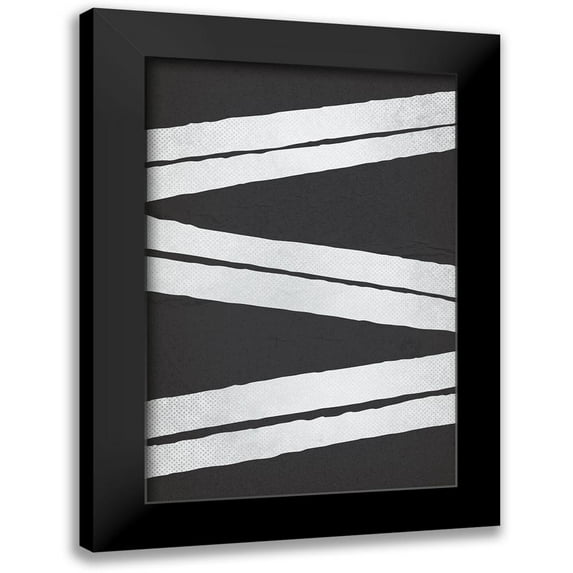 Lula Bijoux and Company 11x14 Black Modern Framed Museum Art Print Titled - BW Minimalist Zig Zag 2