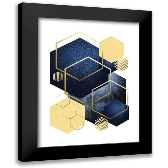 Lula Bijoux and Company 12x14 Black Modern Framed Museum Art Print Titled - Geometric Greek Odyssey 2