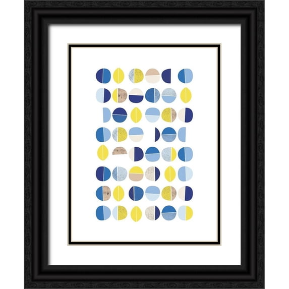 Lula Bijoux and Company 12x14 Black Ornate Wood Framed with Double Matting Museum Art Print Titled - Natural Multi Dots 2