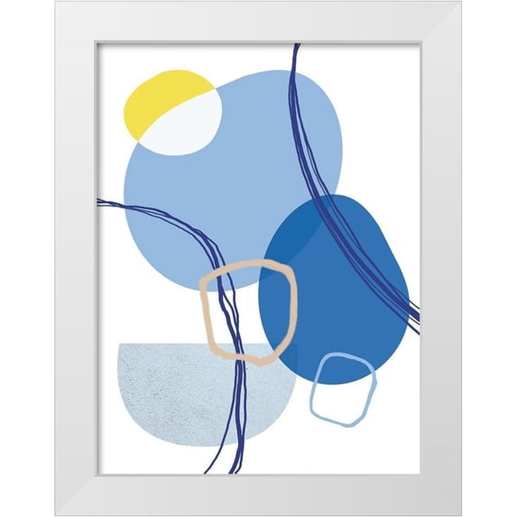 Lula Bijoux and Company 12x14 White Modern Wood Framed Museum Art Print Titled - Abstract Greek Odyssey 3