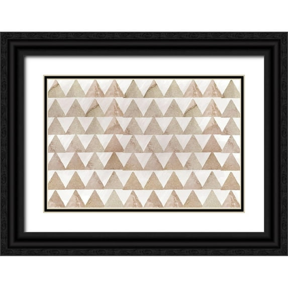 Lula Bijoux and Company 14x11 Black Ornate Wood Framed with Double Matting Museum Art Print Titled - Golden Abstract