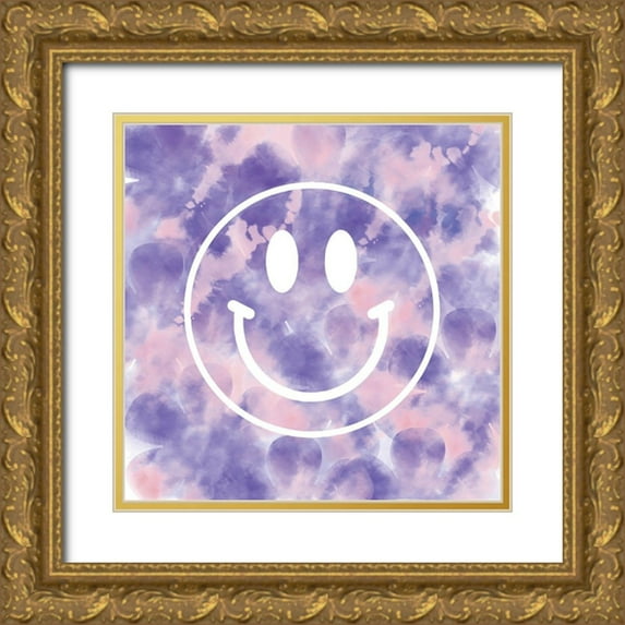 Lula Bijoux and Company 15x15 Gold Ornate Wood Framed with Double Matting Museum Art Print Titled - Happy Face