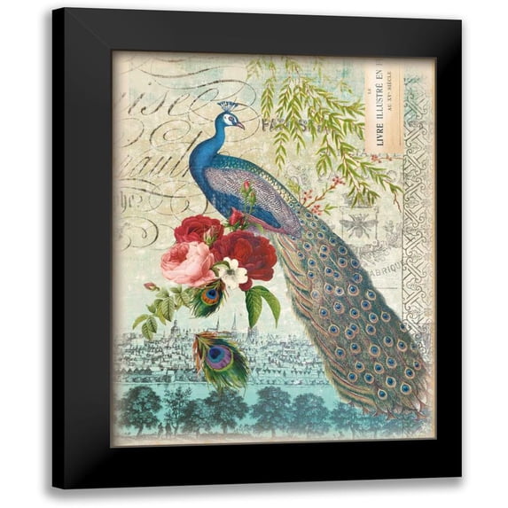 Lula Bijoux and Company 15x18 Black Modern Framed Museum Art Print Titled - New Peacock 1