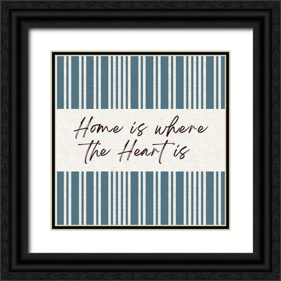 Lula Bijoux and Company 20x20 Black Ornate Wood Framed with Double Matting Museum Art Print Titled - Home is Where