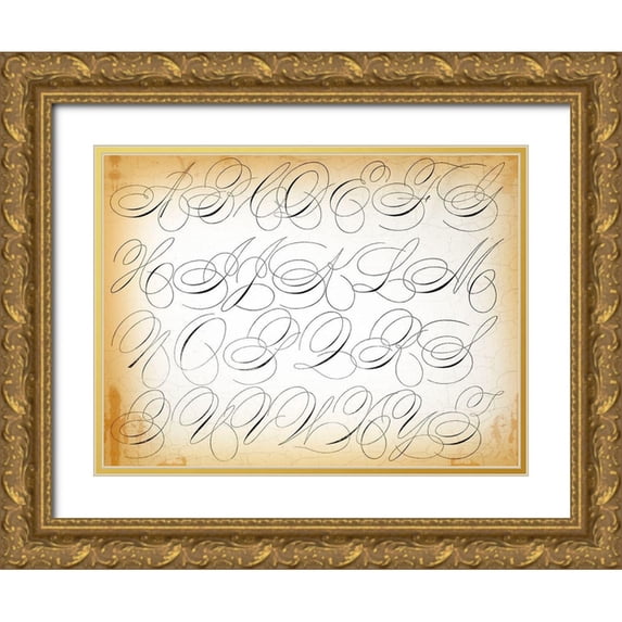 Lula Bijoux and Company 24x19 Gold Ornate Wood Framed with Double Matting Museum Art Print Titled - Industrial Scripture