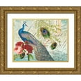 thumbnail image 1 of Lula Bijoux and Company 24x19 Gold Ornate Wood Framed with Double Matting Museum Art Print Titled - Peacock 110, 1 of 4