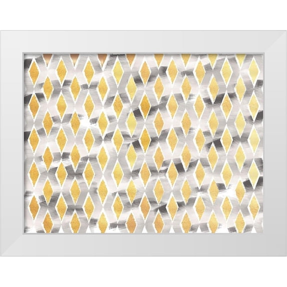 Lula Bijoux and Company 24x19 White Modern Wood Framed Museum Art Print Titled - Gold And Grey Abstract