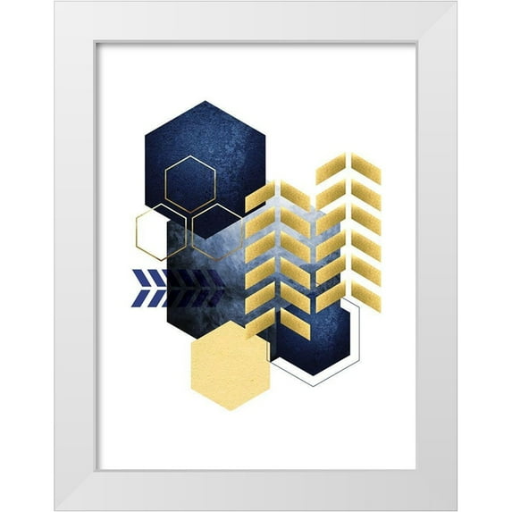 Lula Bijoux and Company 25x32 White Modern Wood Framed Museum Art Print Titled - Geometric Greek Odyssey 1