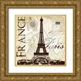 thumbnail image 1 of Lula Bijoux and Company 26x26 Gold Ornate Wood Framed with Double Matting Museum Art Print Titled - Fance Eiffel, 1 of 4
