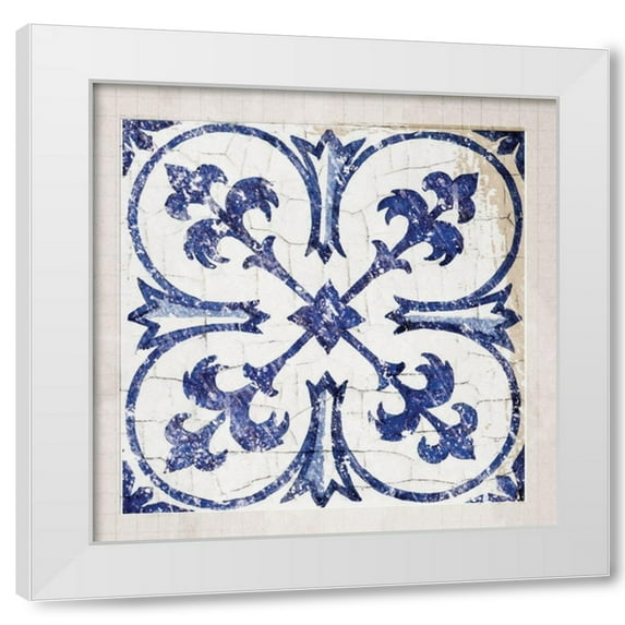 Lula Bijoux and Company 4x14 White Modern Wood Framed Wall Art Titled - Tile Bleu 1