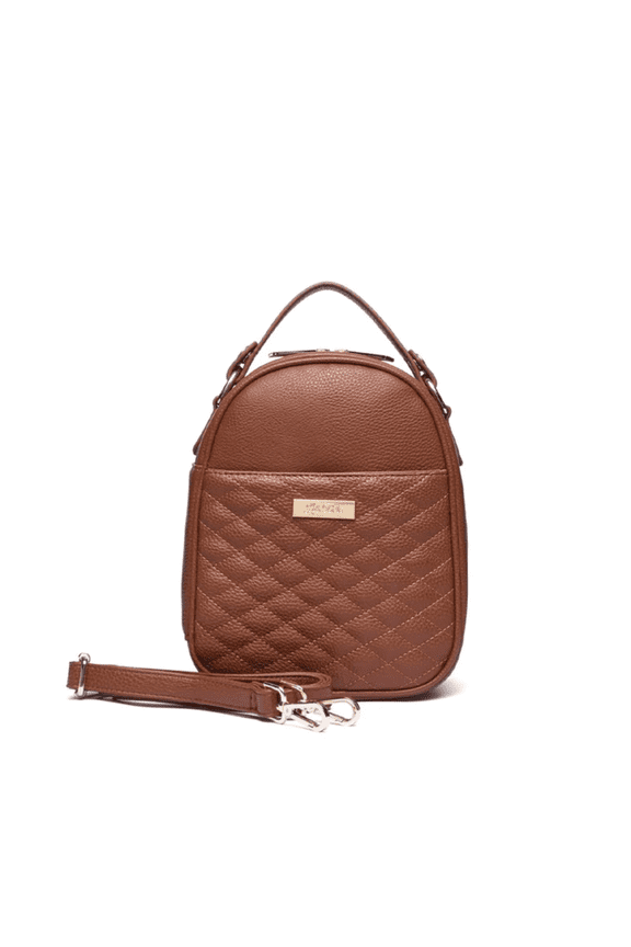 Monaco Snack Bag Unisex Hand Carry Storage Bag Stylish Vegan Leather | Caramel Brown