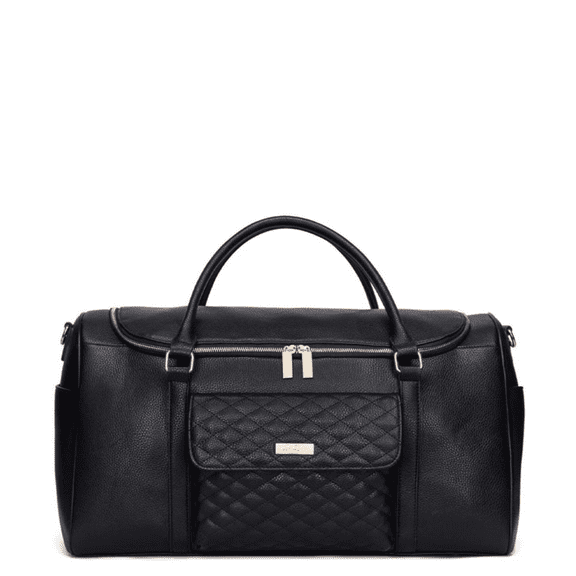 Luli Bebe Monaco Travel Bag Hand Carry Storage Bag Faux Vegan Leather | Ebony Black