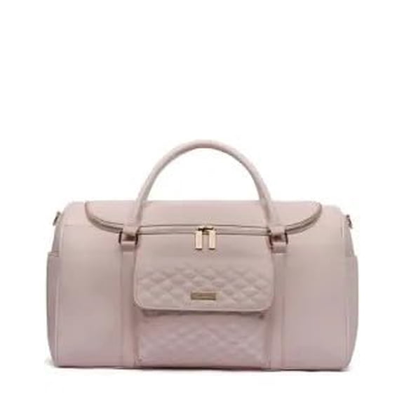 Luli Bebe Monaco Travel Bag Hand Carry Storage Bag Faux Vegan Leather | Pastel Pink