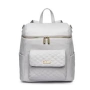 Luli Bebe Petit Monaco Diaper Bag Backpack Storage Bag Stylish Vegan Leather | Stone Grey