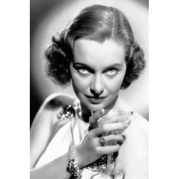 Luli Deste in She Married an Artist sultry holding champagne glass 24x36 Poster