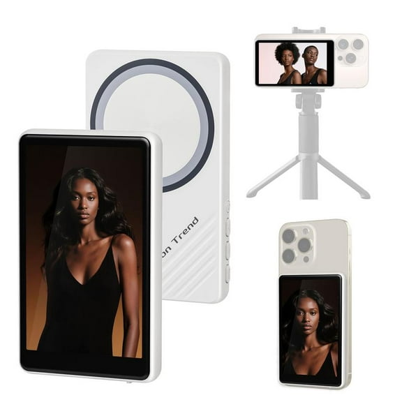 LuliLi Mosty Magnetic Phone Vlog Selfie Monitor Screen, 1080P Wireless Recording, Using Phone Rear Camera for Selfie Vlog Live Stream TikTok, Compatible with iPhone(Support 4K 30fps Wired Recording)