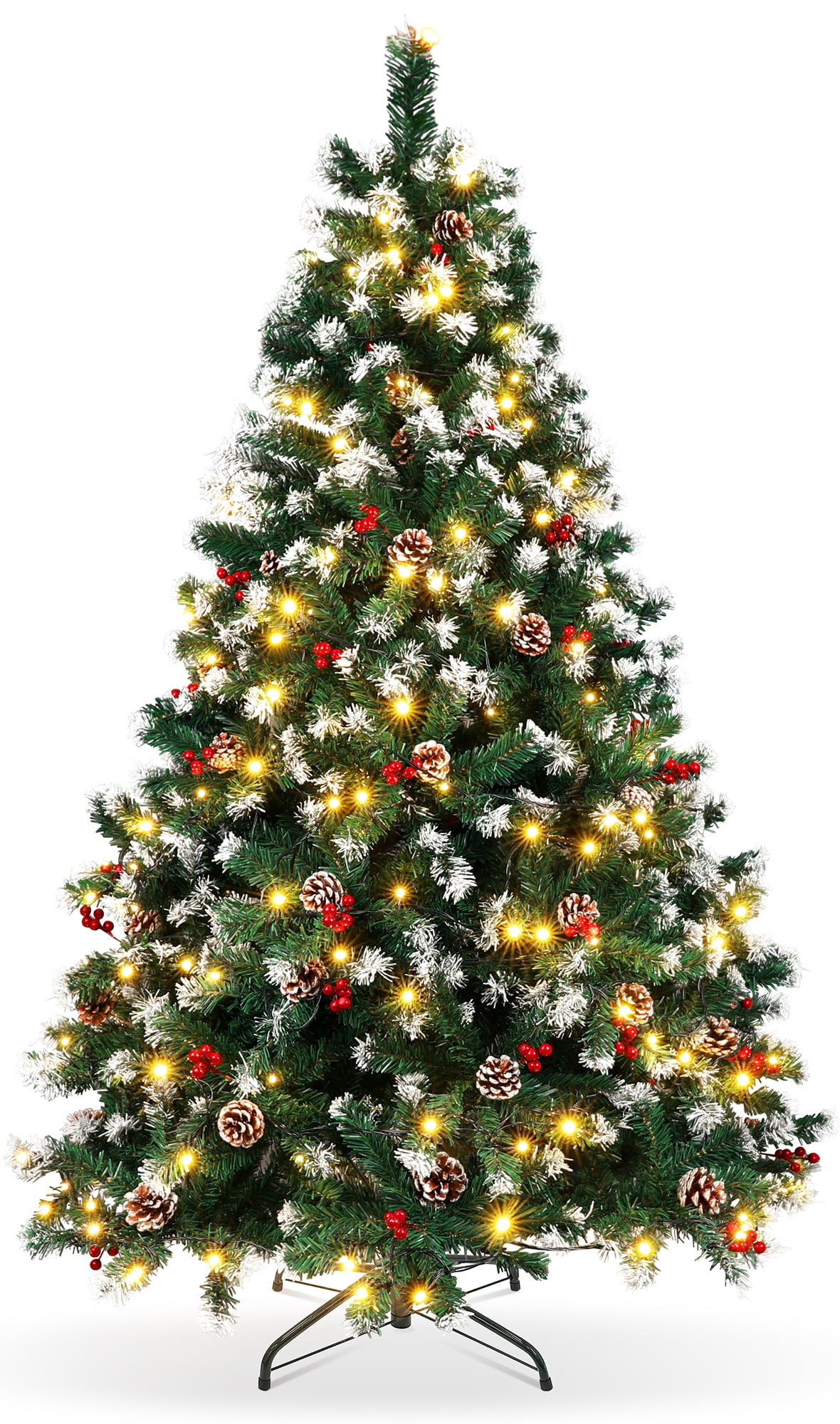 Lulive 6ft Prelit Artificial Christmas Tree w/800 Tips,Hinged Xmas