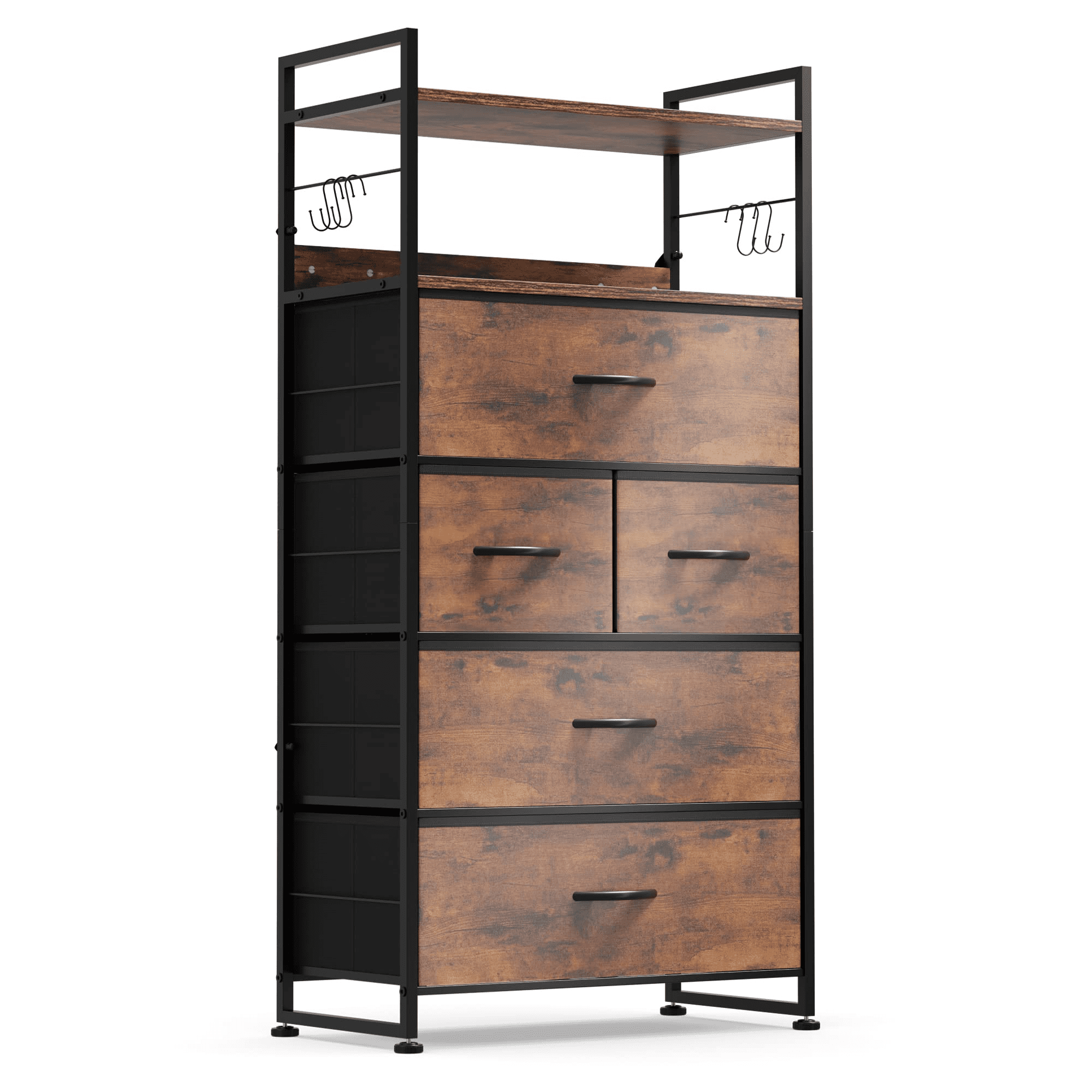 WLIVE Dresser for Bedroom with 8 Drawers, Tall Storage Tower with Drawer  Organizers, Side Pockets and Hooks, Fabric Dresser, Chest of Drawers for