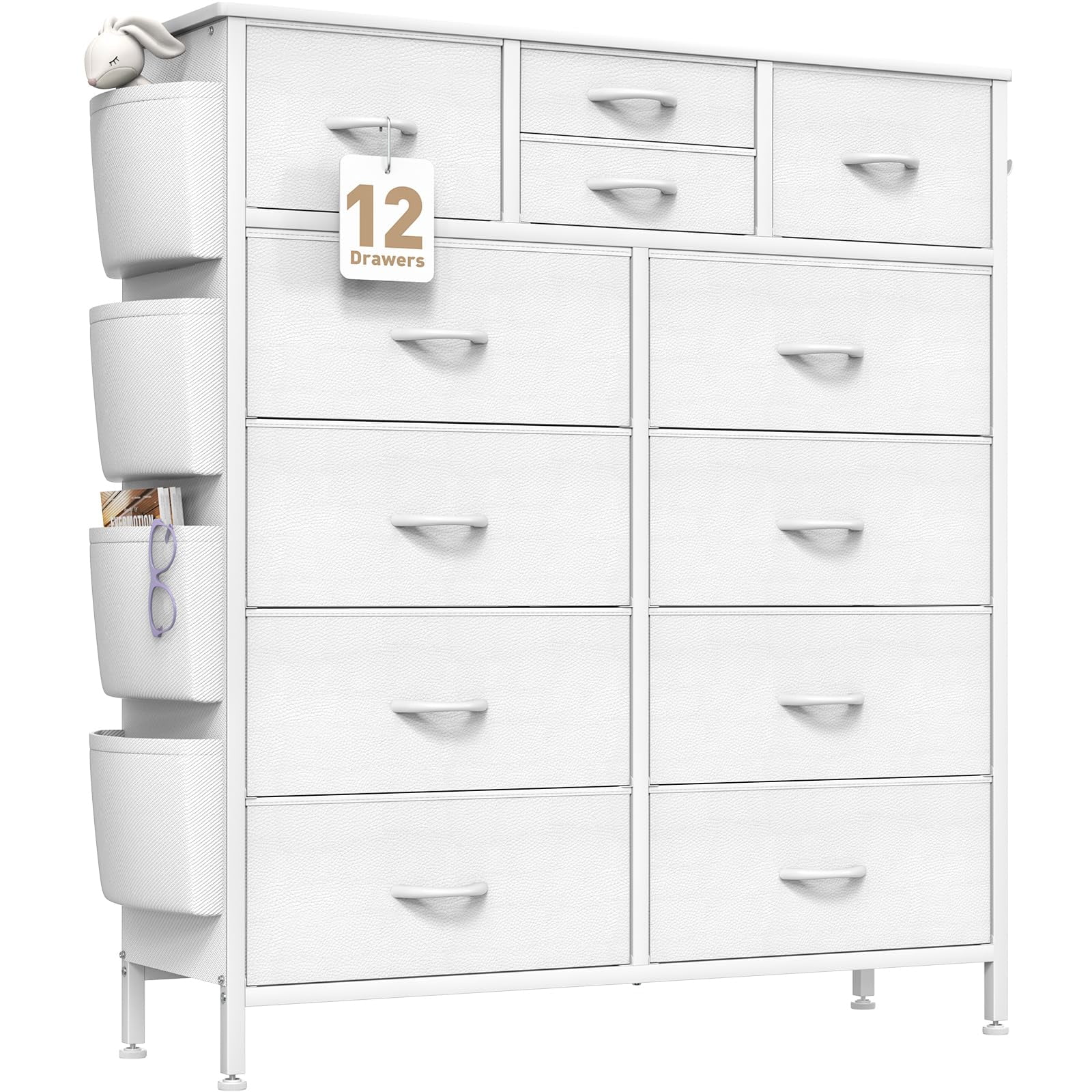 Lulive White Dresser for Bedroom with 12 Drawers Tall Dresser Chest of
