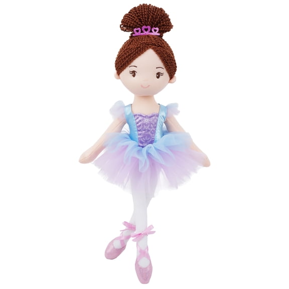 Lullaberry 16 Ballerina Doll Bella Soft Plush Dance Recital Gift for Girls Stuffed Ballet Doll with Purple Tutu and Tiara Perfect for Toddlers and Little Dancers