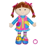 Lullaberry 15 Dressy Friends Belle - Educational Stuffed Plush Doll For Kids and Toddlers 18 Months and Up - Montessori Buckle Soft Toy