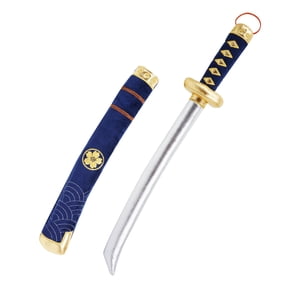 Lullaberry Blue Shadow Samurai Sword – Soft Plush Katana Toy with Sheath – Japanese Pretend Play Sword for Toddlers and Boys – Foam-Filled Safe Costume Prop with Shoulder Carry Strap