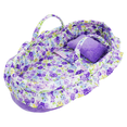 thumbnail image 1 of Lullaberry Cozy Dream Doll Bassinet - Baby Doll Portable Carrier - Fits for American Girl Dolls up to 18"(46cm) - Soft Pillow & Safety Buckle Included - Purple, 1 of 7