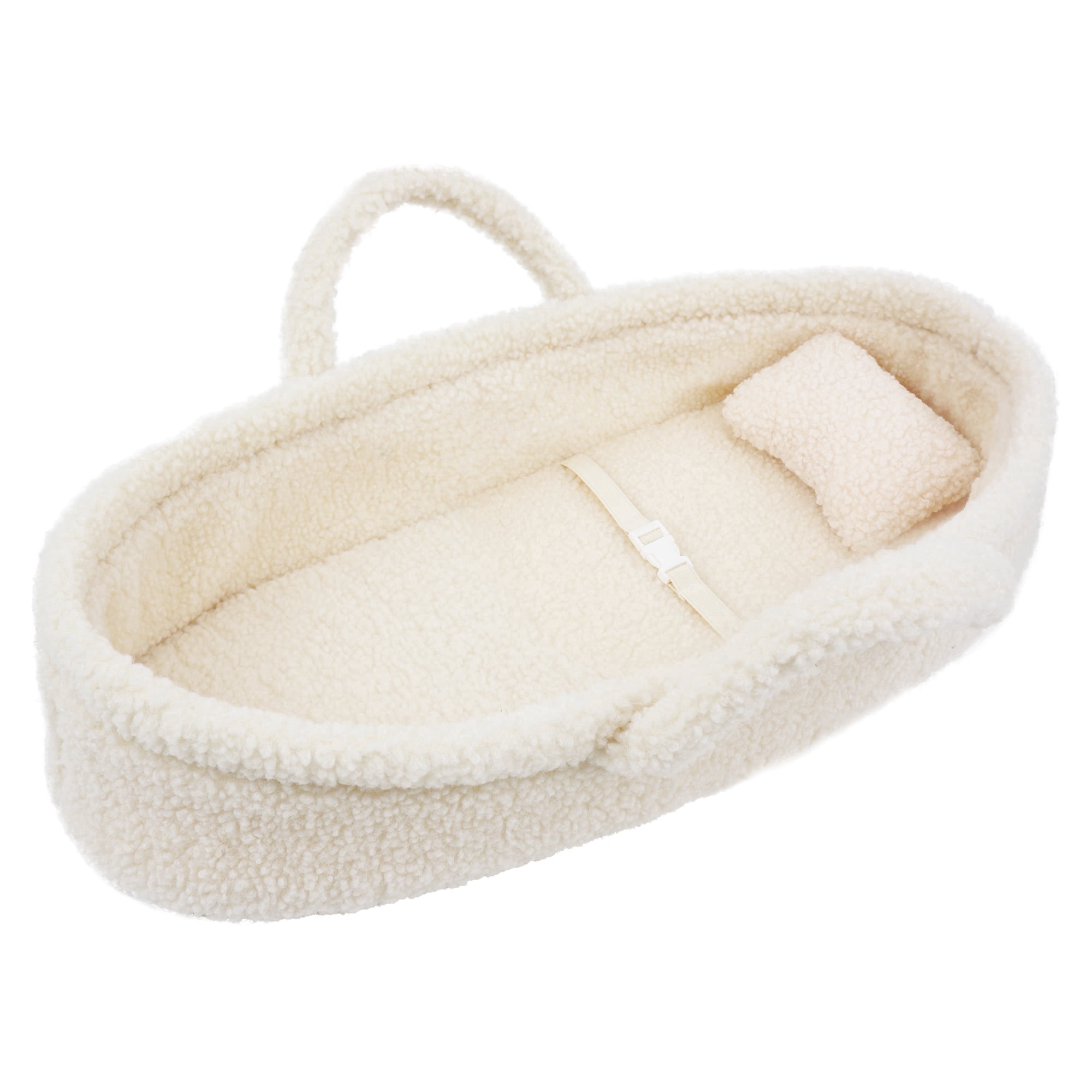 Lullaberry Cozy Dream Doll Bassinet - Baby Doll Portable Carrier - Fits for American Girl Dolls or Teddy Bears up to 18"(46cm) - White