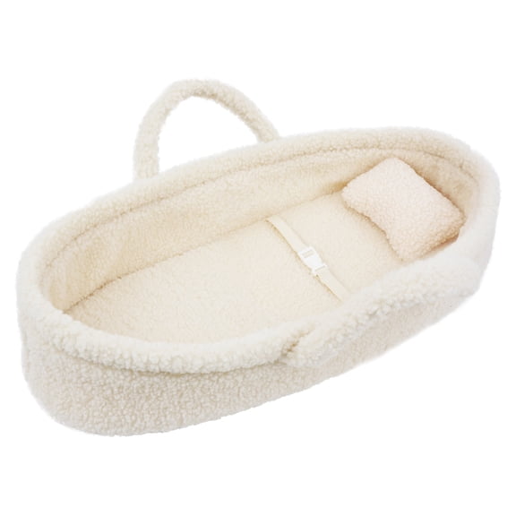 Lullaberry Cozy Dream Doll Bassinet - Baby Doll Portable Carrier - Fits for American Girl Dolls or Teddy Bears up to 18"(46cm) - White
