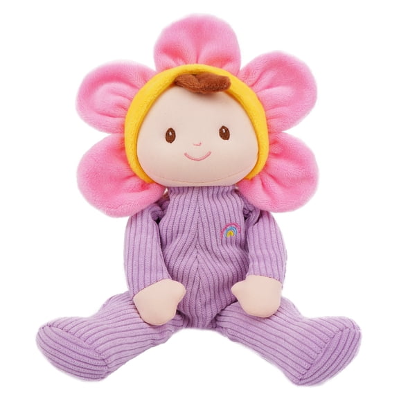 Lullaberry My First Doll Florie Blossom 10" Soft Plush Doll Baby Safe Infant Cuddle Toy Newborn Comforter and Baby Shower Gift Purple Corduroy 0+ Months