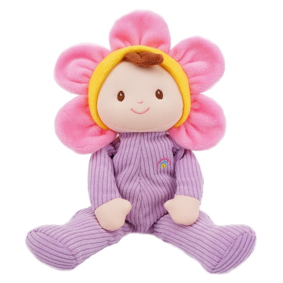 Lullaberry My First Doll Florie Blossom  10" Soft Plush Doll  Baby Safe Infant Cuddle Toy  Newborn Comforter and Baby Shower Gift  Purple Corduroy  0+ Months