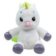 Happy Nappers: Lullabrites Unicorn - Musical Light Up Bedtime Plush - White & Green - Plays 3 Lullabies, Soft Animal, Day & Night Soothing Toy, Kids