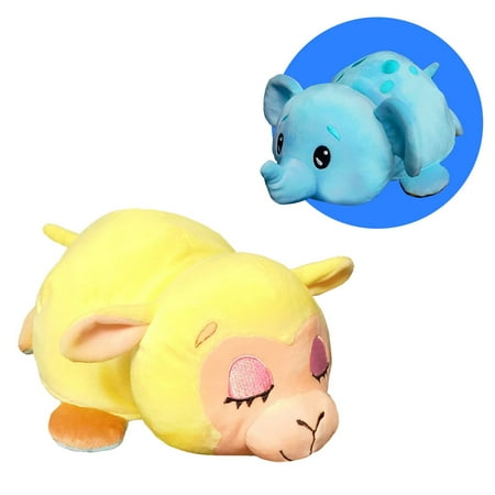 Lullabrites FlipaZoo Plush Sleepy Lamb Flips to Awake Elephant