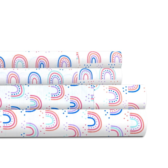 Lullaby Bedding Percale Tiny Hearts Printed 100% Cotton 3 pc Sheet Set, Twin