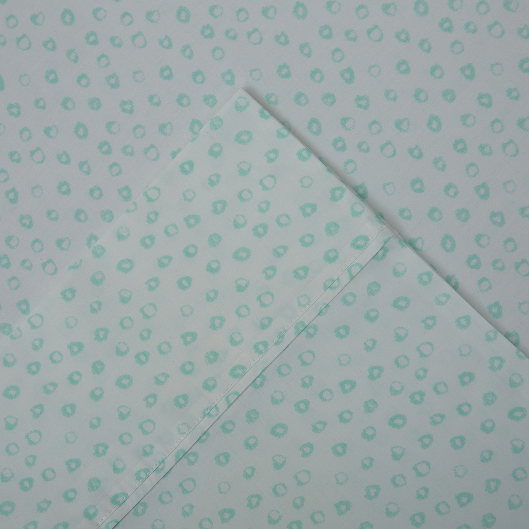 Twin White Cotton Percale Kids Print Sheet Set