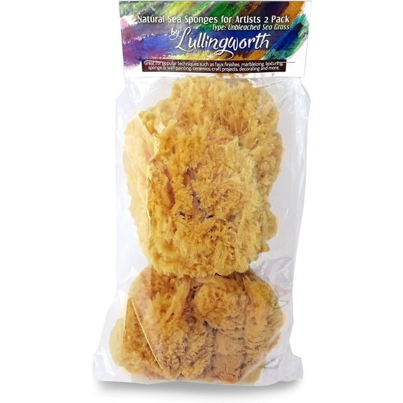 Lullingworth Natural Sea Sponges, Unbleached Sea Grass, 2 Count