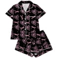thumbnail image 1 of Lullu 2 Piece Pajamas for Girls Short Sleeve Button Down Shirt Shorts PJ Set, Sizes 1-14, 1 of 3